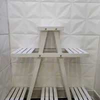 استند چوبی سفید گلدان