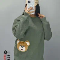 بلوز بافت استیکر دار  سایز بزرگ آییلدیز کد 7328