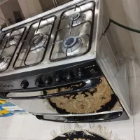 اجاق گاز فر دار در حد نو تکنو تمام استیل