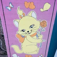 فرش کودک طرح کارتونی صورتی