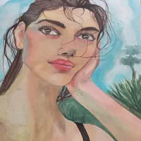 تابلو اب رنگ روی کاغذ