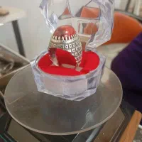 انگشتر نقره دست ساز لعل
