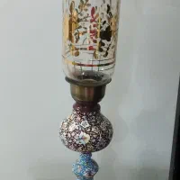 شمعدان میناکاری طلاکوب