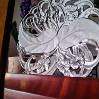 ظرف شیرینی یا میوه رنگ سفید و نقره ای|ظروف سرو و پذیرایی|رشت, کوی مهر|دیوار