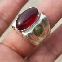 انگشتر نقره قدیمی زبرجد و عقیق|جواهرات|بندرعباس, |دیوار