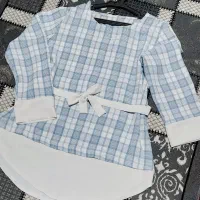 شومیز سفید آبی