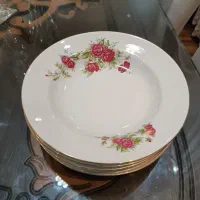 یکدست 6تایی بشقاب گود گلسرخی|ظروف سرو و پذیرایی|رشت, گلسار|دیوار