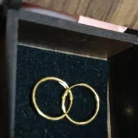 گوشواره طلای حلقه ای ۱۸عیار با فاکتور جعبه نو|جواهرات|رشت, یخسازی|دیوار