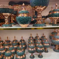 هنر اصیل ایرانی برروی مس فیروزه