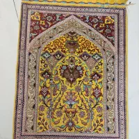 فرش دستبافت تمام ابریشم قم. ۷۰رج