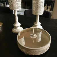 شیرینی  خوری پایه دار و یک جفت جاشمعی