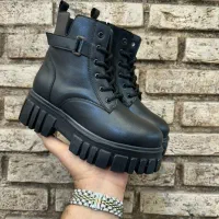 نیمبوت پوتین نیم بوت کفش لژدار اسپرت مشکی زنانه