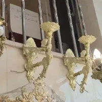 لوستر دیوارکوب برنجی کنارسالنی|لوستر و چراغ آویز|مشهد, طلاب|دیوار
