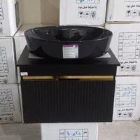 کابینت روشویی سایز ۶۰،۴۰ مشکی با سنگ گاتریا|لوازم سرویس بهداشتی|تهران, افسریه شمالی|دیوار