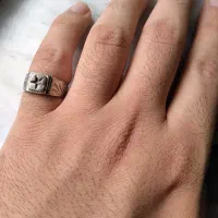 انگشتر استیل با رکاب طرحدار
