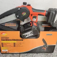 اره زنجیری شارژی 2باتری بزرگ تیغه 15سانت نو کارتن