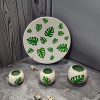 ست بشقاب و جاشمعی توپی