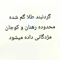 گردنبند پلاک طلا گم شده ، به یابنده مژدگانی میدهم