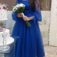 «لباس مجلسی آبی کاربنی - تن‌خور فوق‌العاده شیک»
