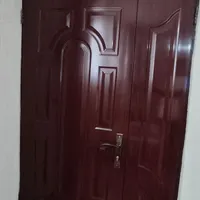 درب چوبی دوتیکه همراه توری