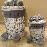 سبد سه تیکه حصیری کودک