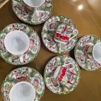 فنجان نعلبکی گل و مرغی عتیقه|کلکسیون اشیاء عتیقه|تهران, سردارجنگل|دیوار