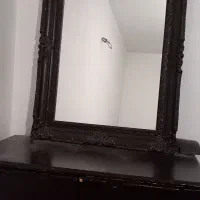 آینهکاملاسالم وتمیزقاب دورچوب قهوه ای