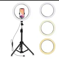 رینگ لایت 10 اینچ به همراه پایه|دوربین عکاسی و فیلم‌برداری|شیراز, شیشه‌گری|دیوار