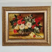 تابلو فرش گل سبد دار