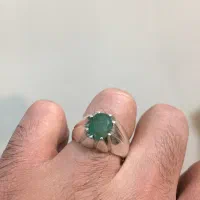 انگشتر زمرد زامبیا رکاب نقره|جواهرات|اصفهان, بیدآباد|دیوار