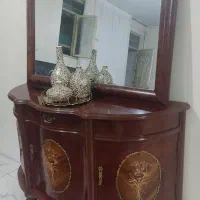 آینه کنسول میز خمره ای به همراه ویترین ست کامل
