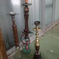 ۳عدد قلیون برنجی و چوبی