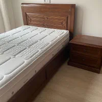سرویس خواب تک نفره تمام چوب بدون تشک|تخت و سرویس خواب|تهران, ولنجک|دیوار