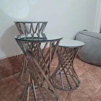 گل میز سه تایی استیل