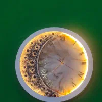 تابلوی ساعت و ماه رزینی|ساعت دیواری و تزئینی|گنبد کاووس, |دیوار