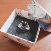 انگشتر نقره خارجی با عقیق باباقوری کمیاب