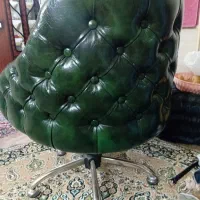 صندلی چستر چرم ،سبز خوشرنگ.سفارشی ساخت