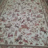 قالیچه ابریشمی  ماشینی طرح شکارگاه ۲۲۰×۱۴۰