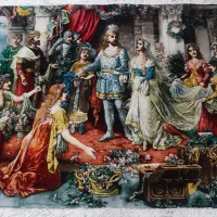 تابلوفرش دستبافت طرح تاجگذاری