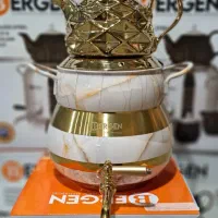 کتری و قوری مدل ریوا طرح سنگ طلایی برند bergen