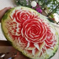 حکاکی هندوانه و کدو و تزیینات یلدا میوه آرایی