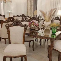 سرویس مبلمان و ناهار خوری مدل زمرد(تمام چوب راش)