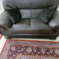 راحتی چرم ۷نفره و ناهارخوری ۶نفره کاملا سالم|مبلمان خانگی و میز عسلی|محلات, |دیوار