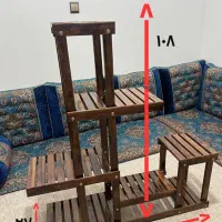 استند گلدان چوبی