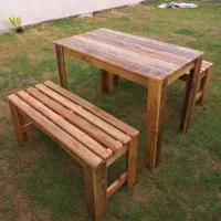 میز و نیمکت چوبی سفارشی پینترستی