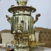سماور زغالی برنجی ۴لیتری ساخت کارخانه برادران سید