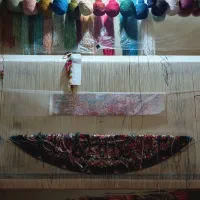 فرش دایره ای نیمه بافت