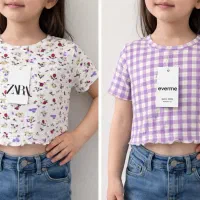 کراپ دخترانه بچگانه تیشرت