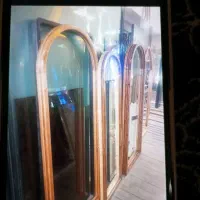 قاب آینه گنبدی‌ ودوفرمه با چوب نراد از تولیدی|آینه|رشت, رشتیان|دیوار