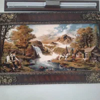 تابلو فرش طرح منظره پاییزی